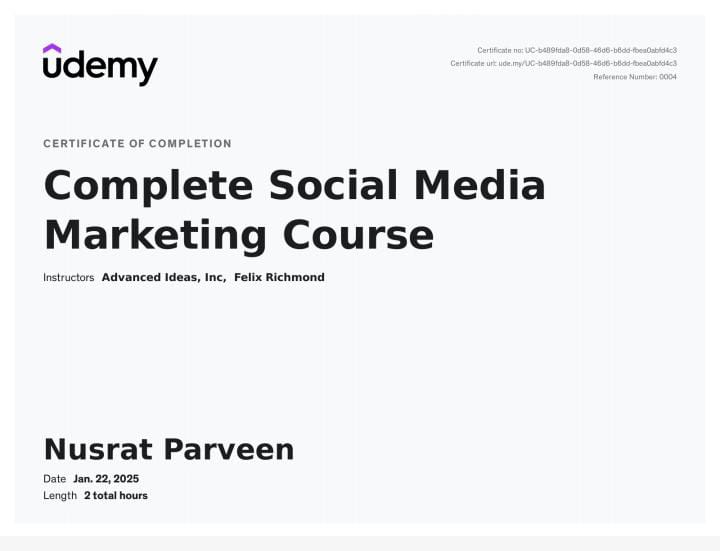 Udemy Social media marketing